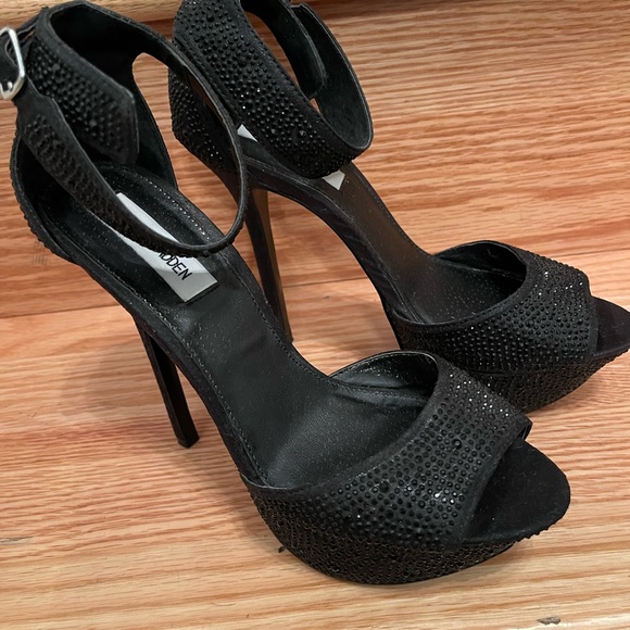 🌸 Steve Madden Pre Loved Carrie Heels w/ Ankle Strap Platforms, size 8.5 - Picture 1 of 15